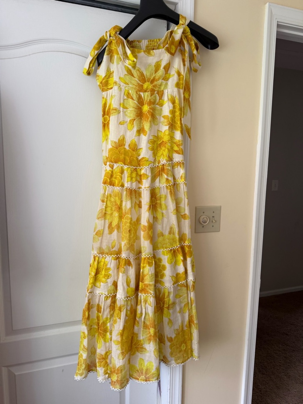 ALEMAIS Yellow Floral Tiered jumper size 4